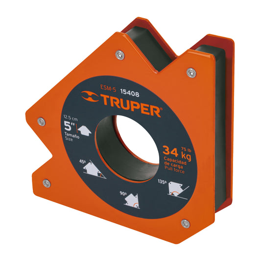 Escuadra magnética 5' para soldar, capacidad 34 kg, TRUPER