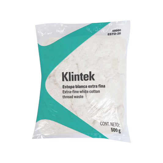 Bolsa de 1/2 kg de estopa color blanca, KLINTEK