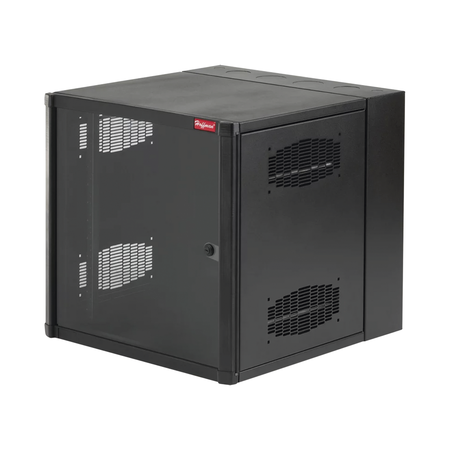 Gabinete AccessPlus de 19 UR Montaje en Pared de 19in, Rieles Numerados y Roscados #10-32, Puerta con Ventana de Seguridad, 600 mm de Ancho, 637 mm de Profundidad, Color Negro