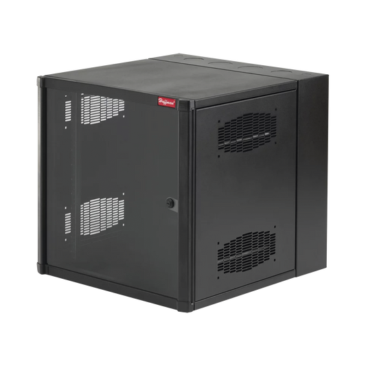 Gabinete AccessPlus  26 UR de Montaje en Pared de 19in, Rieles Numerados y Roscados #10-32, Puerta con Ventana de Seguridad, 600 mm de Ancho, 637 mm de Profundidad, Color Negro