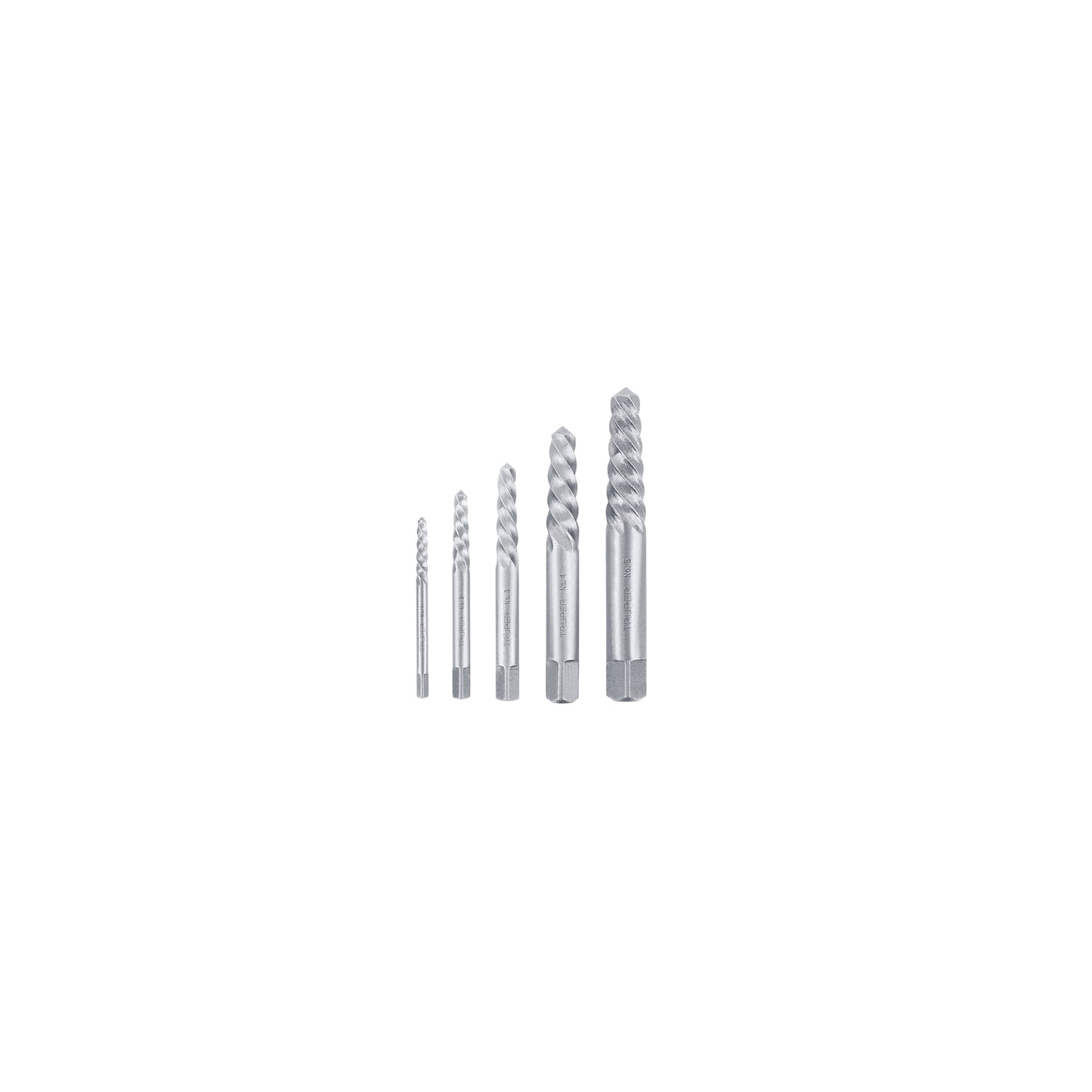 Juego con 5 extractores de tornillos, Truper