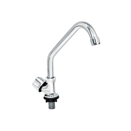 Llave individual fregadero, cuello corto, hexagonal, BASIC