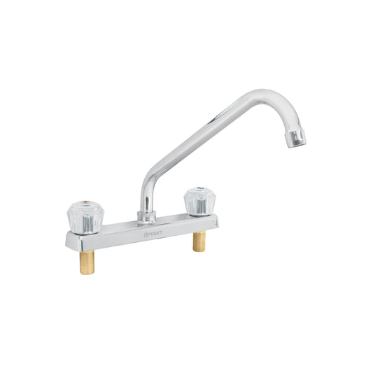 Mezcladora 8' fregadero cromo, cuello largo, acrílico, BASIC