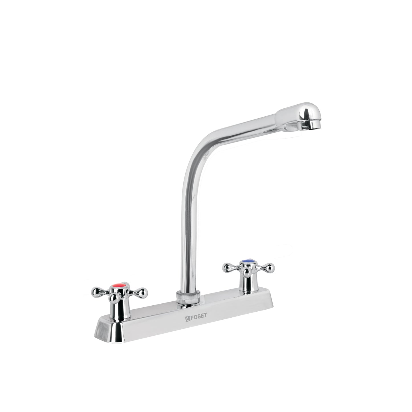 Mezcladora 8' fregadero cromo, cuello cobra, cruceta, BASIC