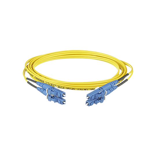 Jumper de Fibra Optica Monomodo 9/125 OS2, LC-LC Duplex, OFNR (Riser), Color Amarillo, 5 Metros (16.40 Pies)