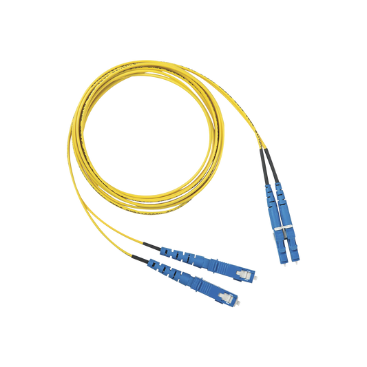 Jumper de Fibra Optica Monomodo 9/125 OS2, LC-SC Duplex, OFNR (Riser), Color Amarillo, 3 Metros (9.84 Pies)
