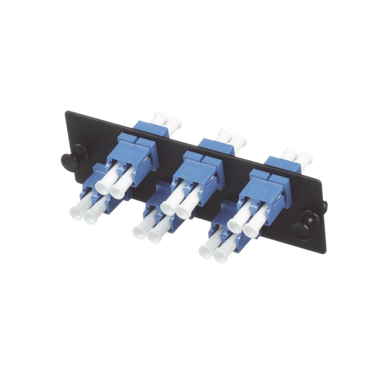 Placa Acopladora de Fibra �ptica FAP, con 6 Conectores LC Duplex (12 Fibras), para Fibra Monomodo OS1/OS2, Color Azul