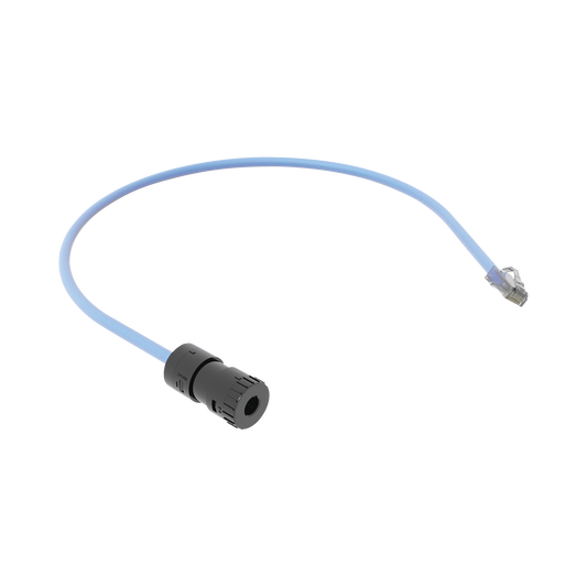 Cable de Conexi�n en Campo Jack a Plug RJ45, Categor�a 6A, CMP (Plenum), 0.5 Metros (1.64 Pies), Color Azul