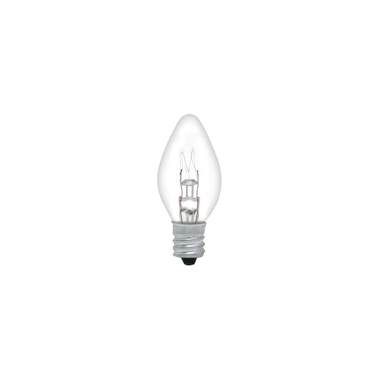 Caja con 50 focos incandescentes transparentes base E12 7.5W
