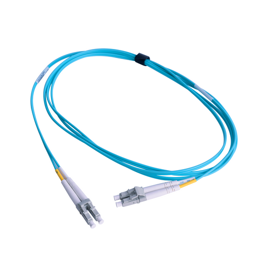 Jumper de Fibra �ptica Multimodo 50/125 OM3 XGLO, LC-LC Duplex, OFNR, Color Aqua, 1 Metro (3.28 Pies)