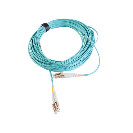 Jumper de Fibra �ptica Multimodo 50/125 XGLO OM3, LC-LC Duplex, OFNR, Color Aqua, 15 Metros (49.21 Pies)