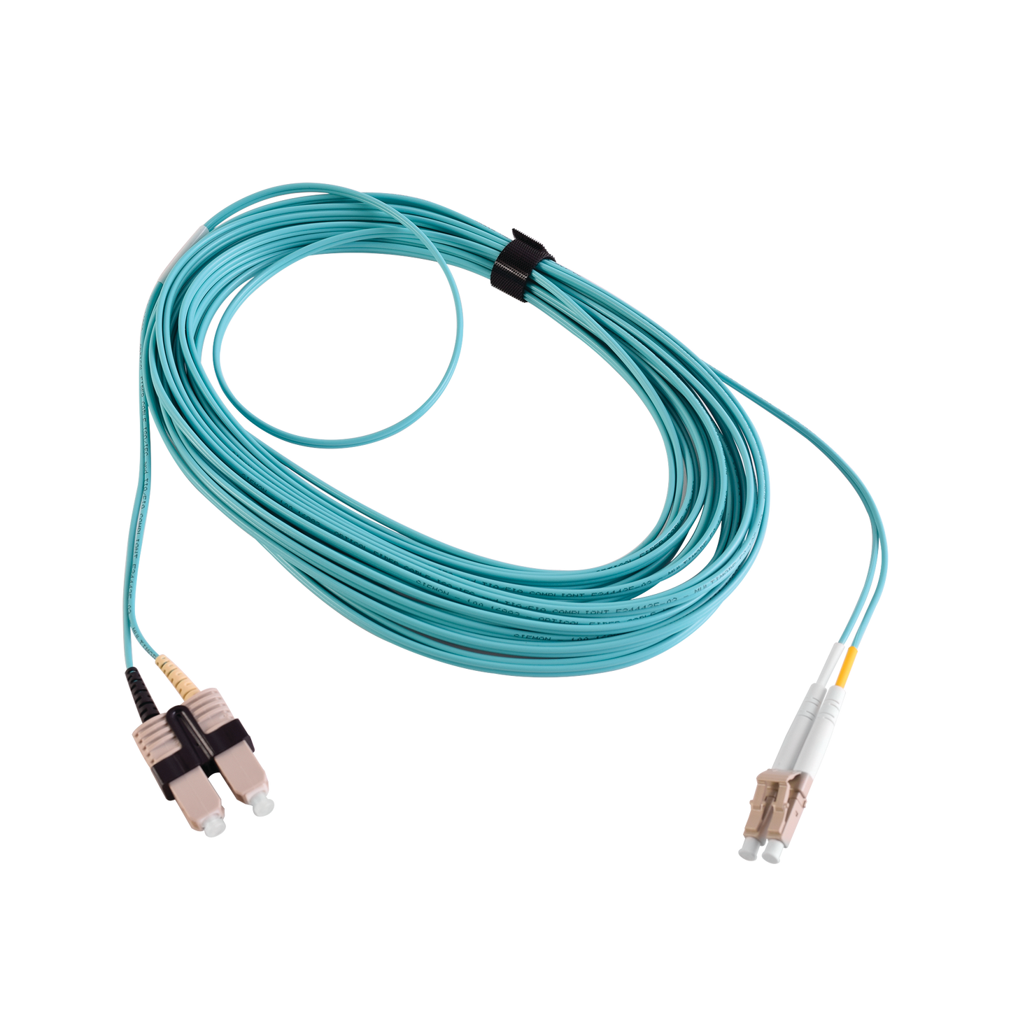 Jumper de Fibra �ptica Multimodo 50/125 XGLO OM3, LC-SC Duplex, OFNR, Color Aqua, 10 Metros (32.81 Pies)
