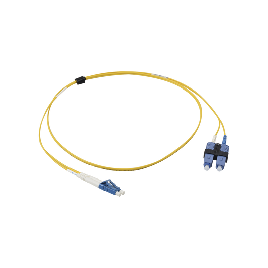 Jumper de Fibra �ptica Monomodo (OS2), XGLO, Riser, LC/UPC-SC/UPC Duplex, OFNR, Color Amarillo, 1 Metro (3.28 Pies)