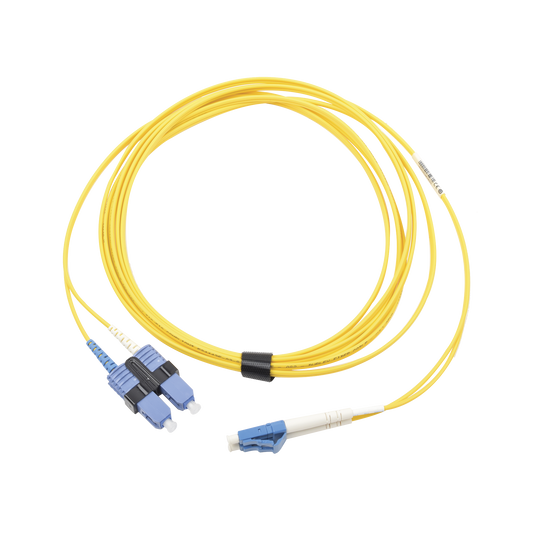 Jumper de Fibra �ptica Monomodo (OS2), XGLO, LC/UPC-SC/UPC Duplex, OFNR, Color Amarillo, 7 Metros (22.97 Pies)