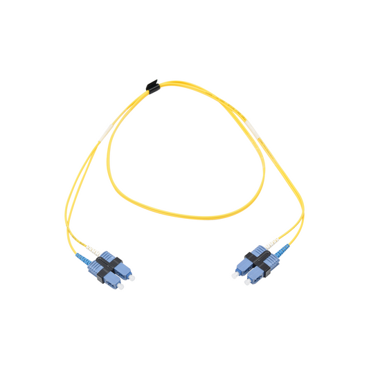 Jumper de Fibra �ptica Monomodo (OS2), XGLO, SC/UPC-SC/UPC Duplex, OFNR, Color Amarillo, 1 Metro (3.28 Pies)