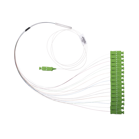 Divisor Óptico (Splitter) Tipo PLC, de 1x16, Con Conector de Entrada SC/APC y Conectores de Salida SC/APC