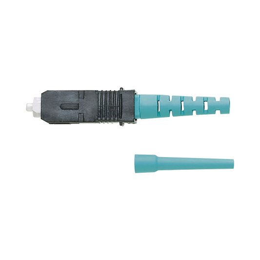 Conector de Fibra �ptica SC Simplex OptiCam, Multimodo 50/125 OM3/OM4, Pre-pulido, Color Aqua