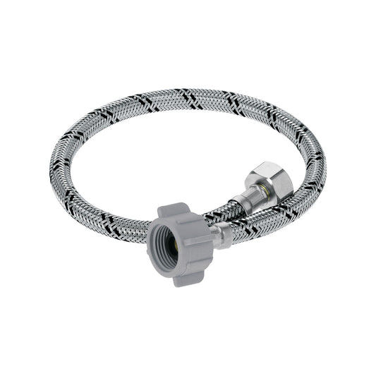 Manguera p/WC, acero inox, 1/2'x7/8', 50 cm, plástico/latón