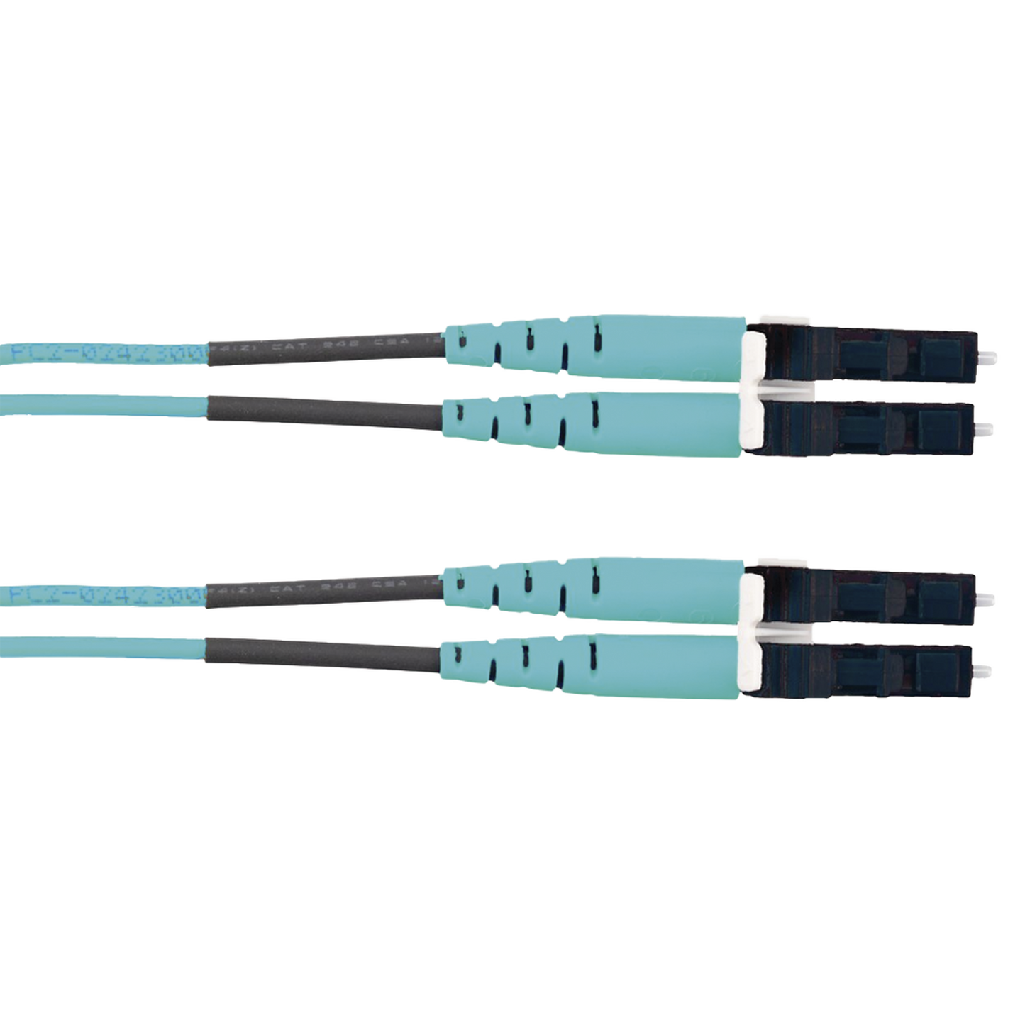 Jumper de Fibra Optica Multimodo 50/125 OM3, LC-LC Duplex, LSZH (Cero Hal�genos), Color Aqua, 2 Metros (6.56 Pies)