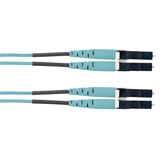 Jumper de Fibra Optica Multimodo 50/125 OM3, LC-LC Duplex, LSZH (Cero Hal�genos), Color Aqua, 2 Metros (6.56 Pies)
