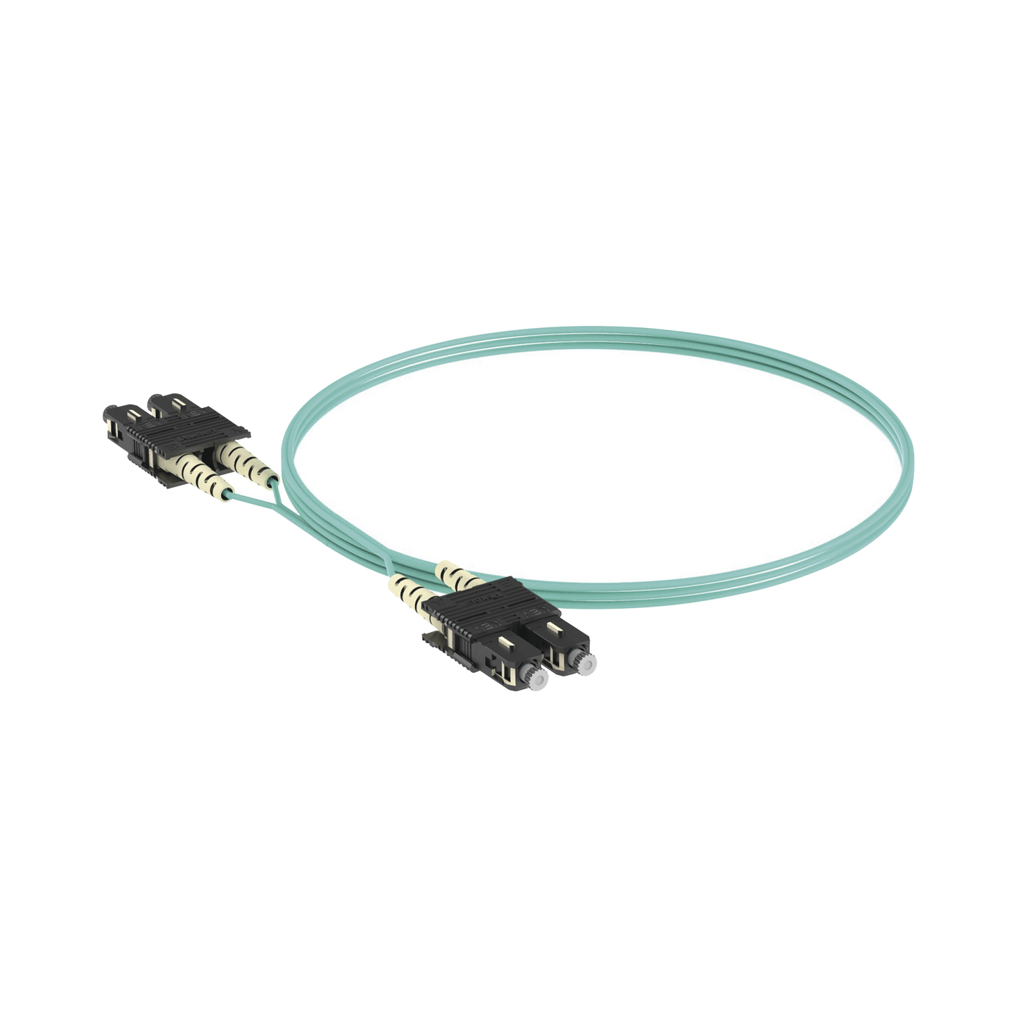 Jumper de Fibra �ptica Multimodo 50/125 OM4, SC-SC Duplex, OFNR (Riser), Color Aqua, 3 Metros (9.84 Pies)