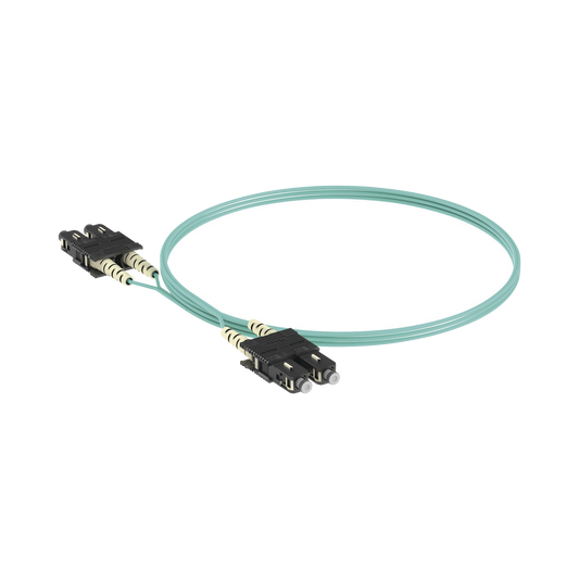 Jumper de Fibra �ptica Multimodo 50/125 OM4, SC-SC Duplex, OFNR (Riser), Color Aqua, 3 Metros (9.84 Pies)