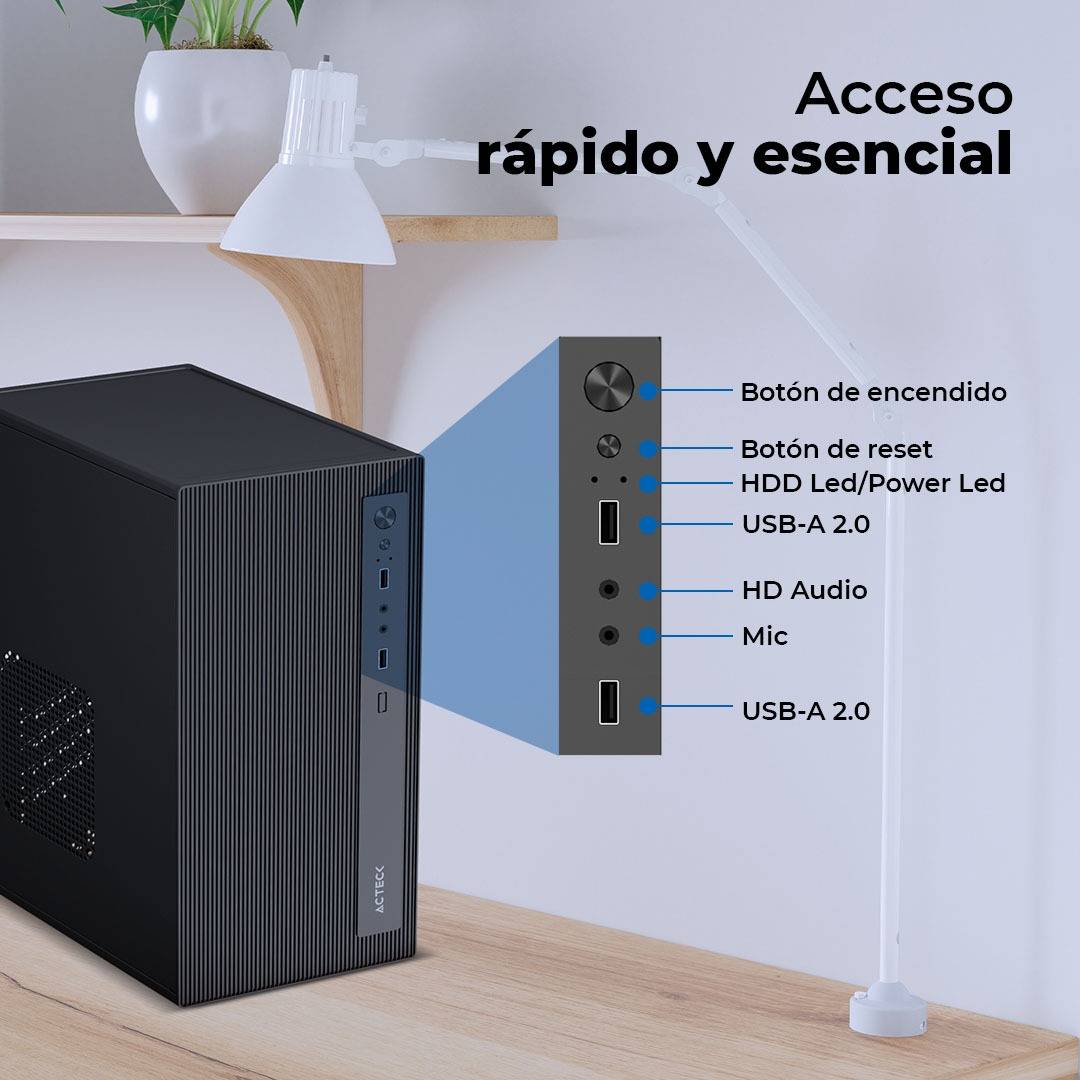 Gabinetes para Computadoras ACTECK PERFORMANCE MINI III GI215M - Vista 3