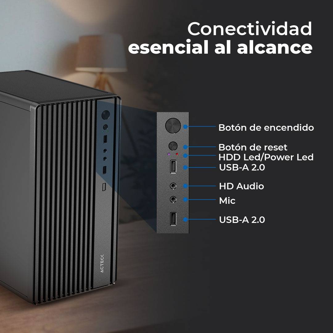 Gabinetes para Computadoras ACTECK PERFORMANCE MINI III GI210M - Vista 3