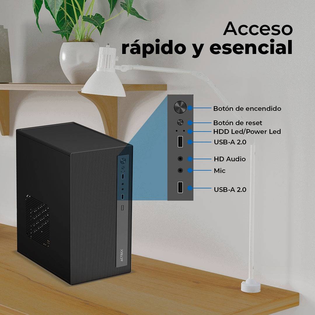 Gabinetes para Computadoras ACTECK ZARETH GI210F - Vista 3