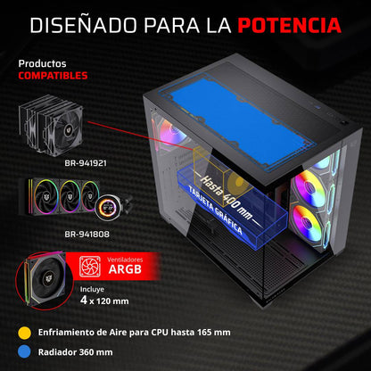 Gabinetes Gaming Balam Rush TANK CORE ULTRA GM925 - Vista 4