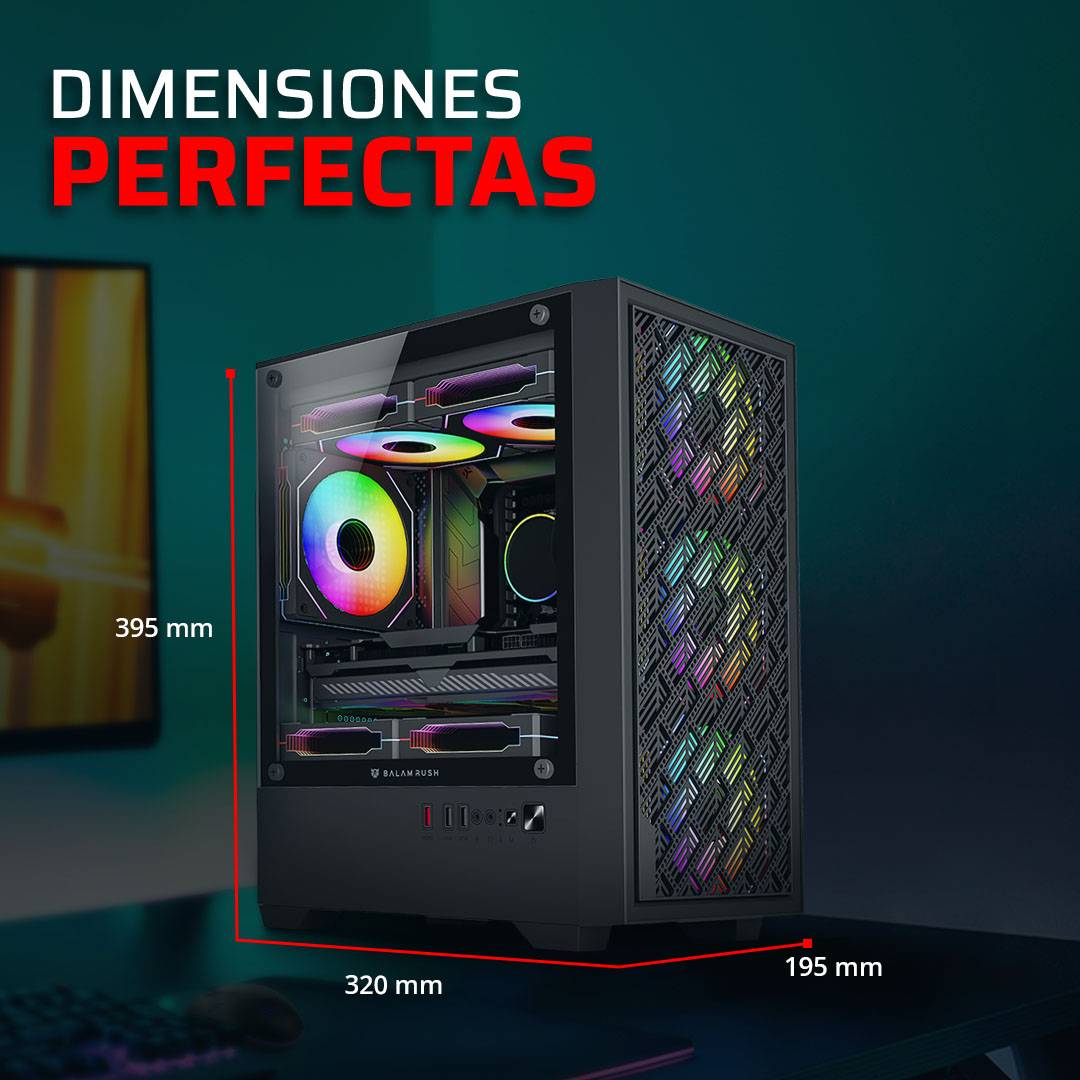 Gabinetes Gaming Balam Rush NITROX EDGE AIRCOOL 4700A - Vista 3