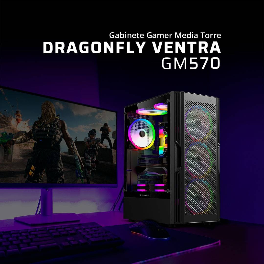 Gabinetes Gaming Balam Rush DRAGONFLY VENTRA GM570 - Vista 3