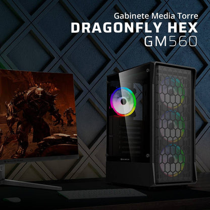 Gabinetes Gaming Balam Rush DRAGONFLY HEX GM560 - Vista 3