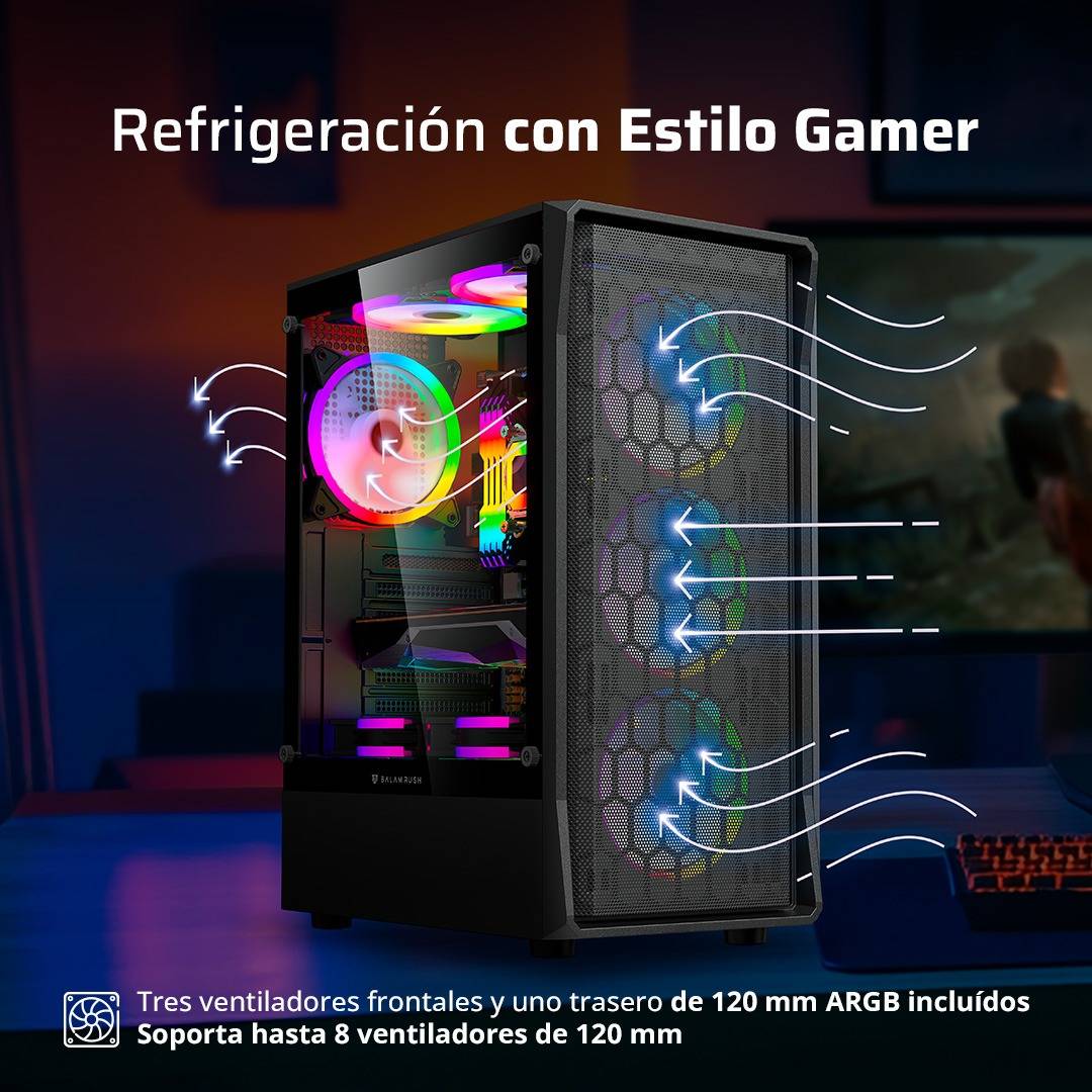 Gabinetes Gaming Balam Rush DRAGONFLY HEX GM560 - Vista 4
