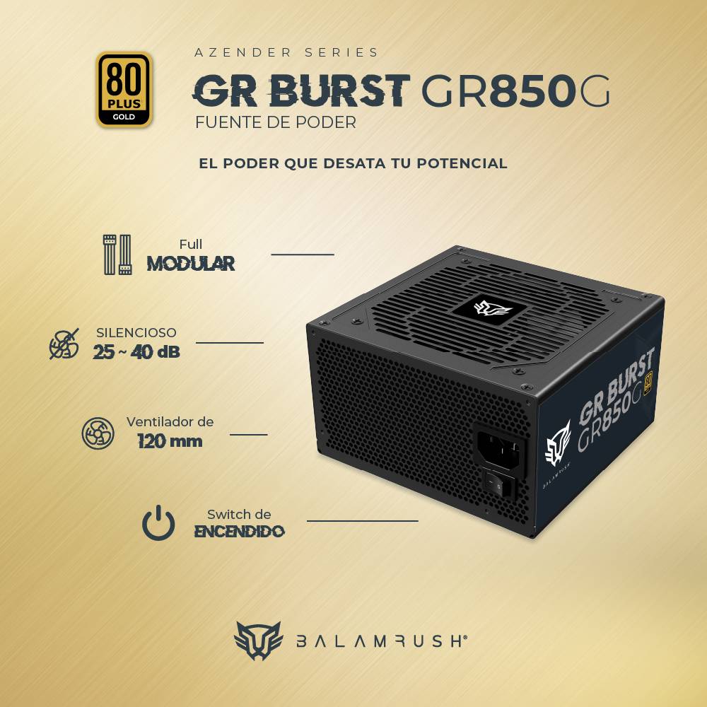 Fuente de poder Balam Rush GR850G - Vista 4