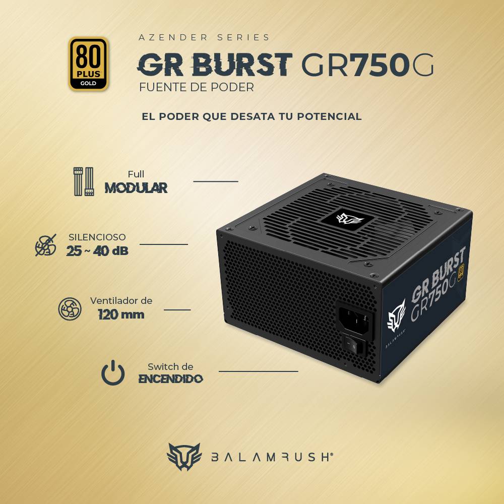 Fuente de poder  Balam Rush GR750G - Vista 3