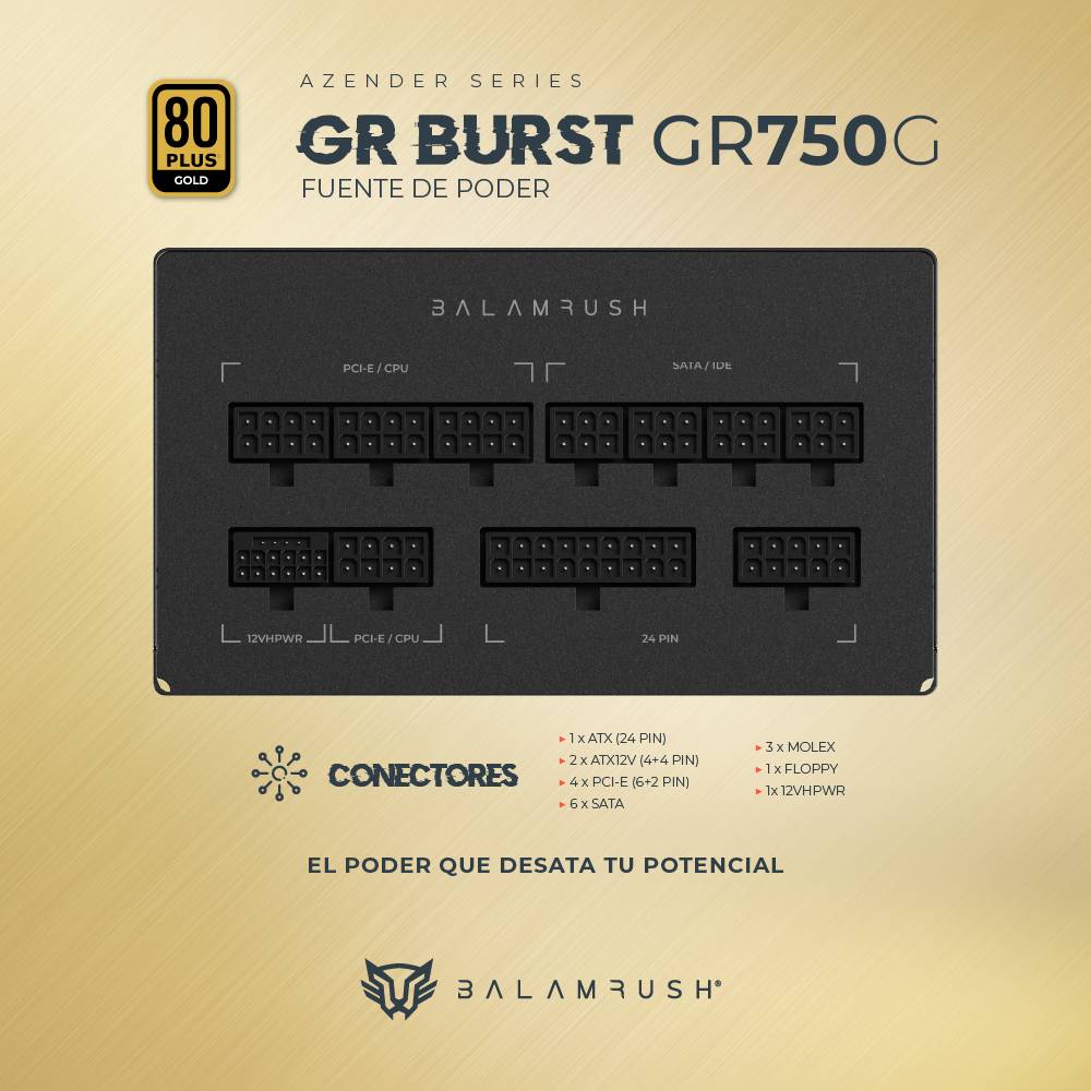 Fuente de poder  Balam Rush GR750G - Vista 4