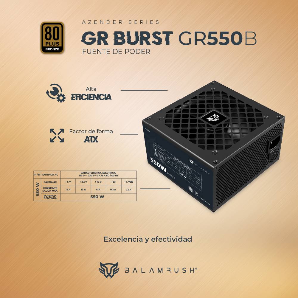 Fuente de poder  Balam Rush GR550B - Vista 5