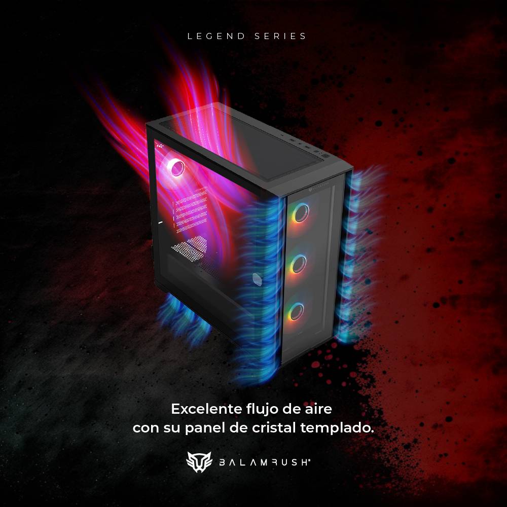Gabinete Gamer Balam Rush Carbono Twin Mate - Vista 3