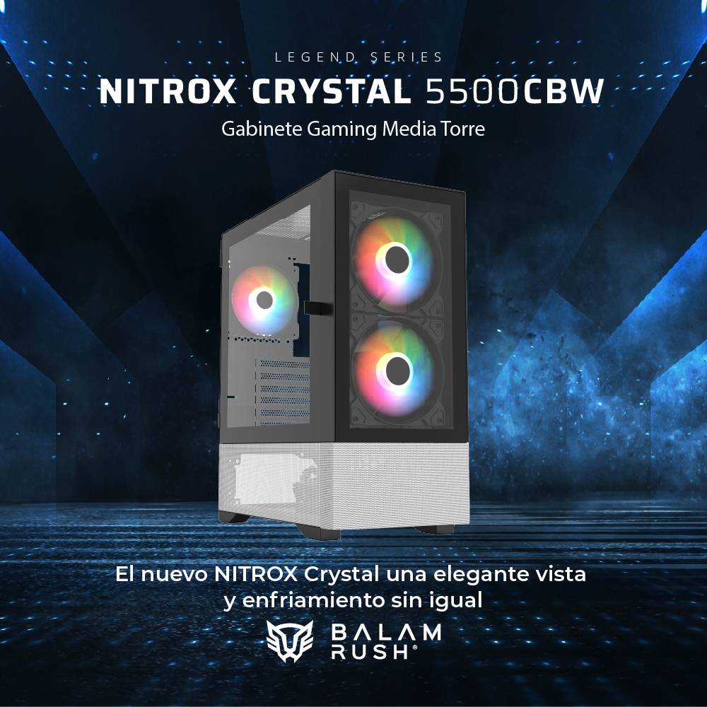 Gabinetes Gaming Balam Rush Nitrox Crystal  5500CBW Legend Series - Vista 2