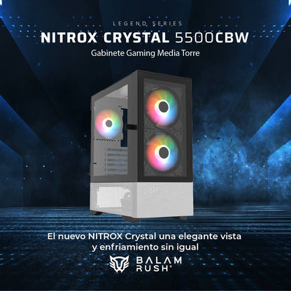 Gabinetes Gaming Balam Rush Nitrox Crystal  5500CBW Legend Series - Vista 2