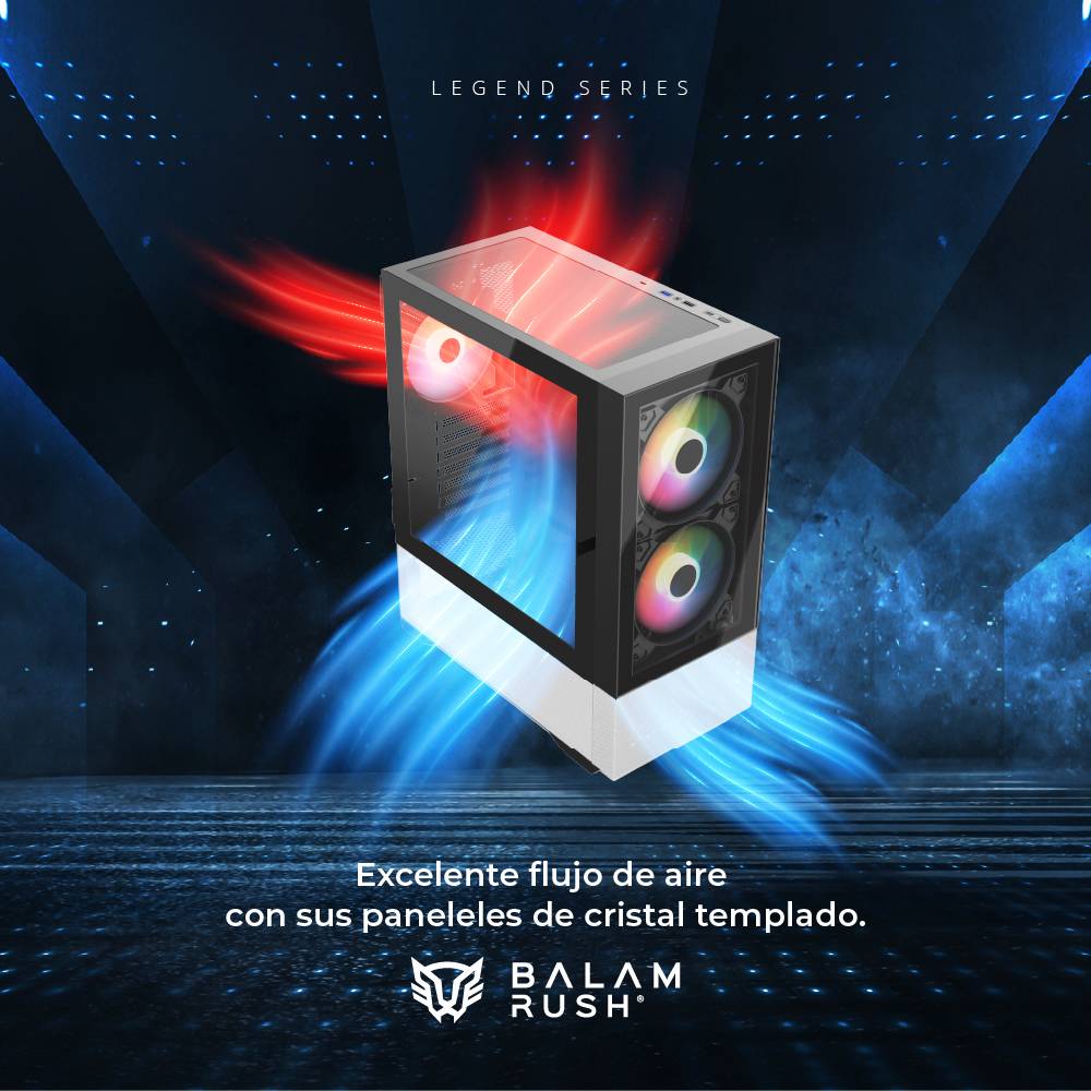 Gabinetes Gaming Balam Rush Nitrox Crystal  5500CBW Legend Series - Vista 4