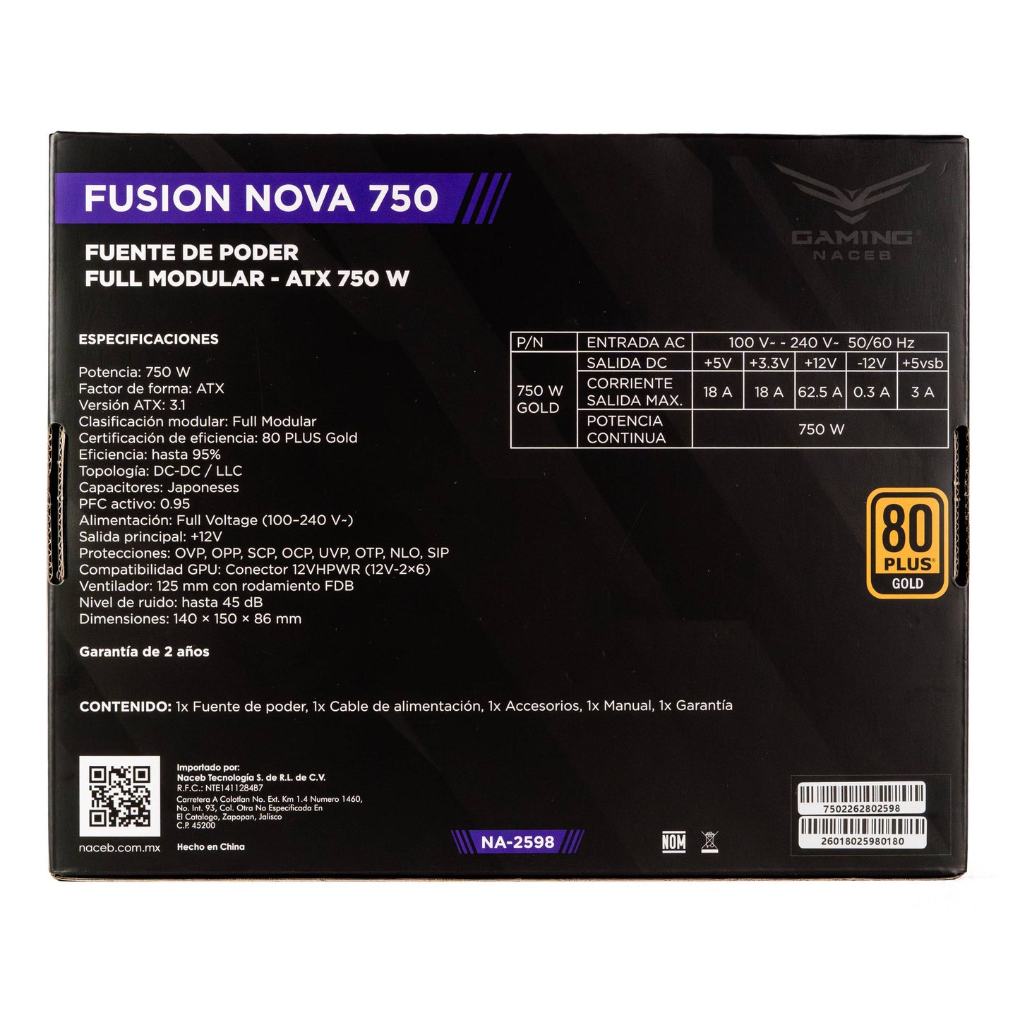 Fuente de poder Naceb Technology NA-2598 - Vista 3