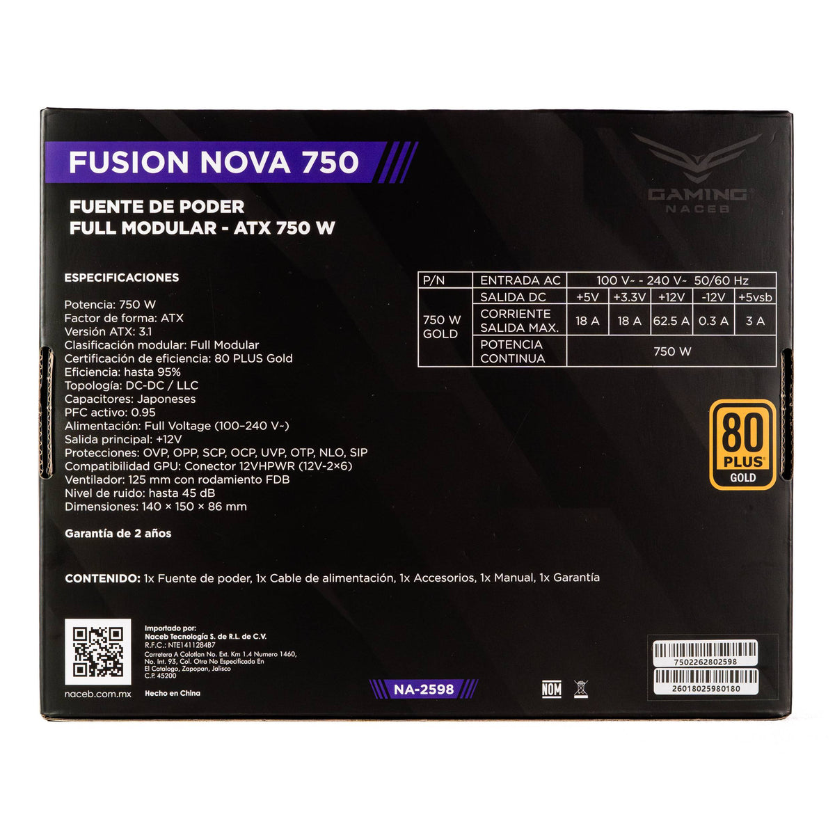 Fuente de poder Naceb Technology NA-2598 - Vista 3