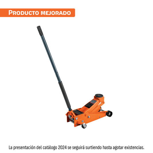 Gato hidráulico de patín 3t profesional, elev rápida, Truper