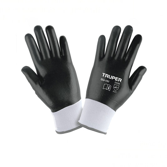 Guantes de poliéster recubiertos de nitrilo, CH, TRUPER