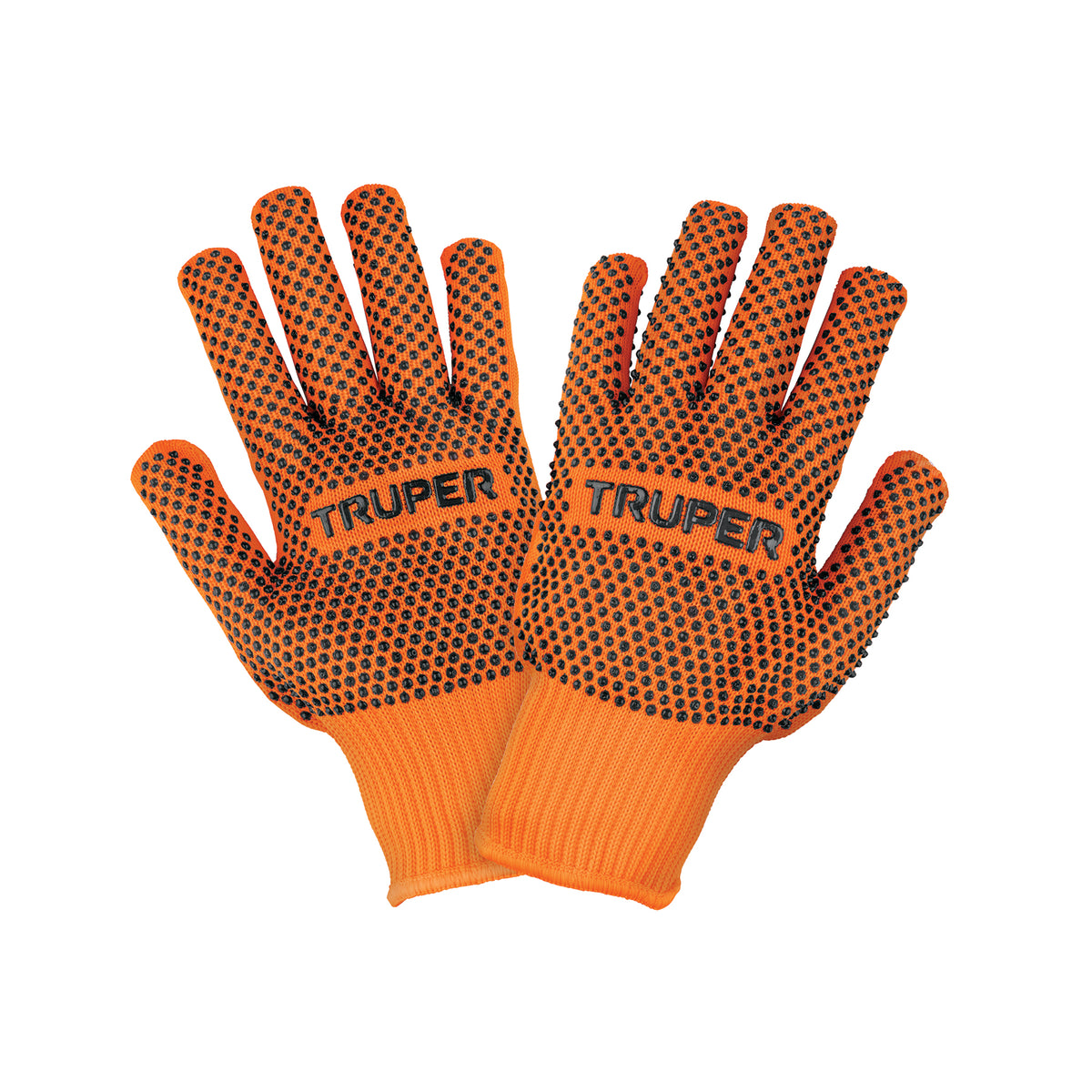 Guantes de algodón con puntos de PVC en palma y dorso, TRUPE