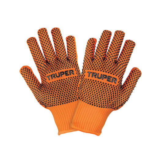 Guantes de algodón con puntos de PVC en palma y dorso, TRUPE