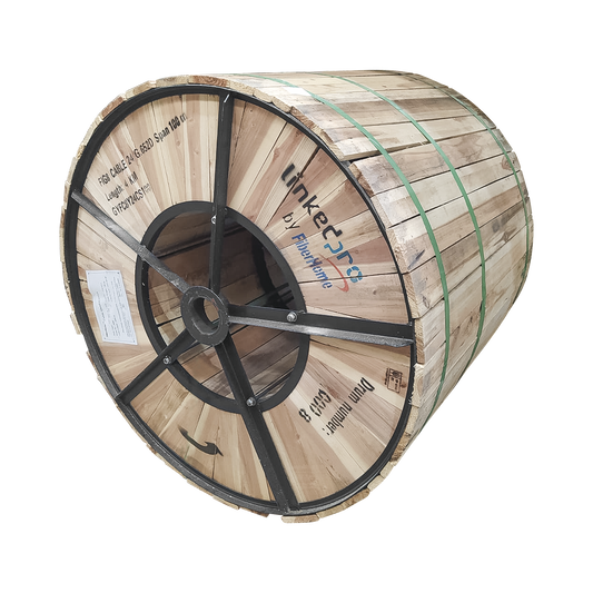 Carrete de 4 km de Fibra �ptica A�rea Figura 8 G.652D, Monomodo de 24 Hilos, Exterior, Span 100, Loose Tube