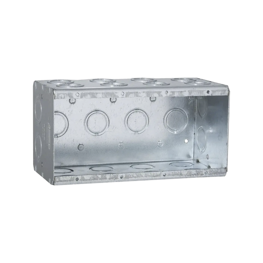 Caja Multigang de 4 Gangs/ Profundidad de 3-1/2 Pulgadas (8.89 cm)/ 24 Entradas de 1/2 - 3/4 Pulgadas (1.27 - 1.91 cm)